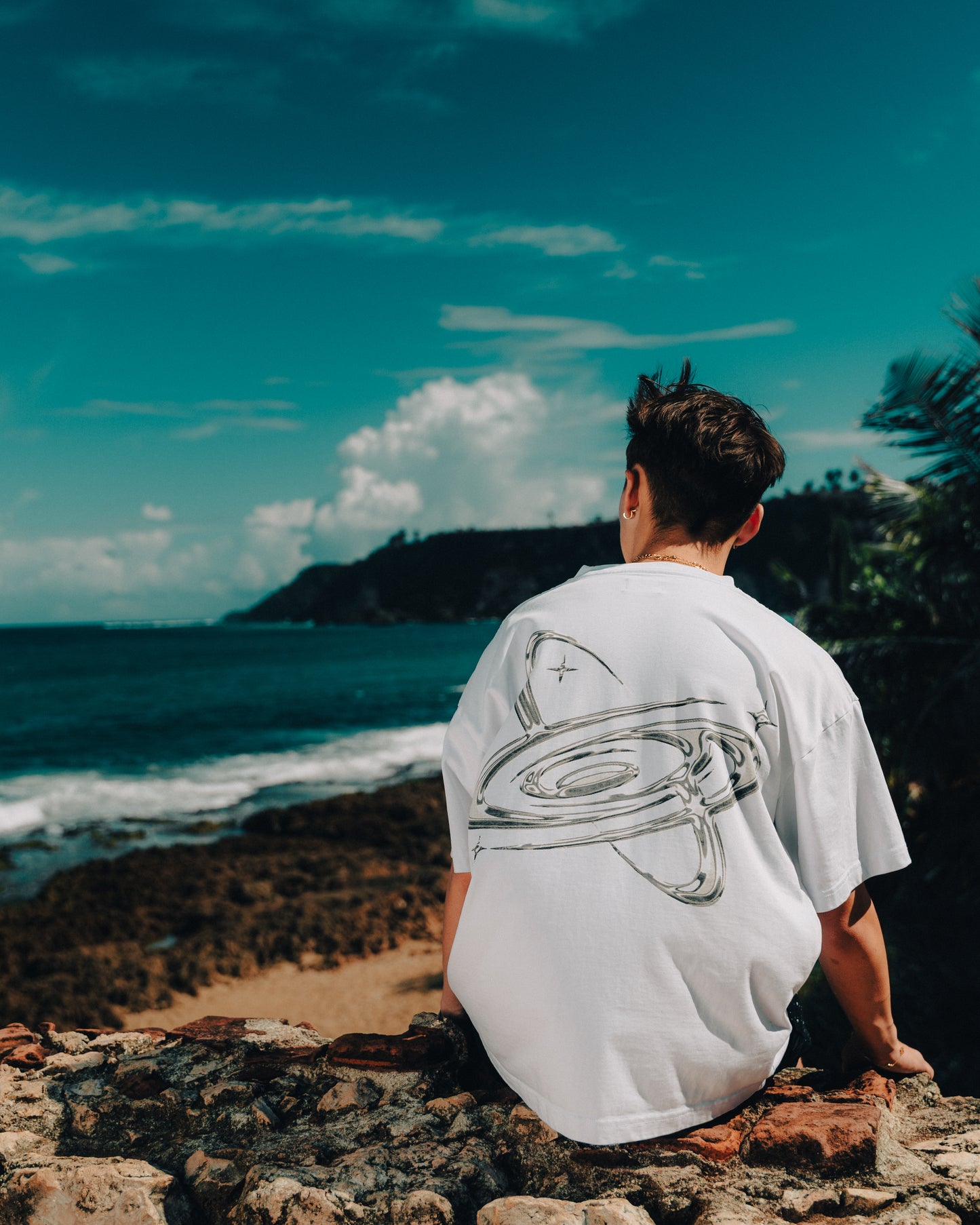 Oversized Vortex T shirt “white”
